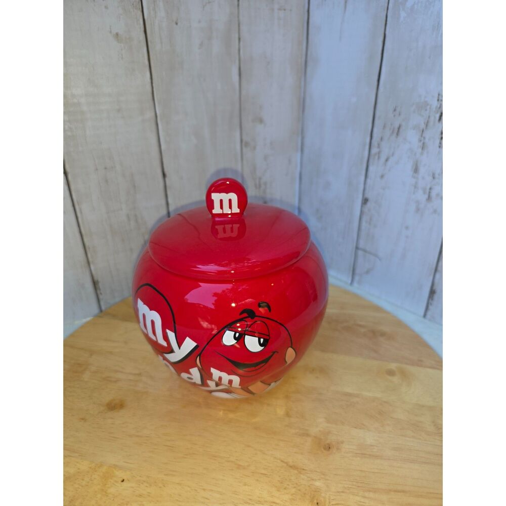 Vintage M&M'S Red Ceramic My Candy Jar with Red 3D Character
